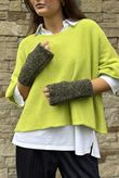 Boucle Fingerless Gloves Khaki Melange